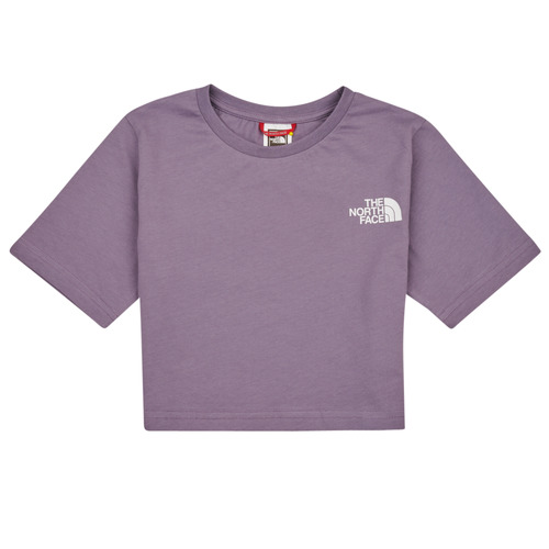 vaatteet Tytöt Lyhythihainen t-paita The North Face Girls S/S Crop Simple Dome Tee Violetti