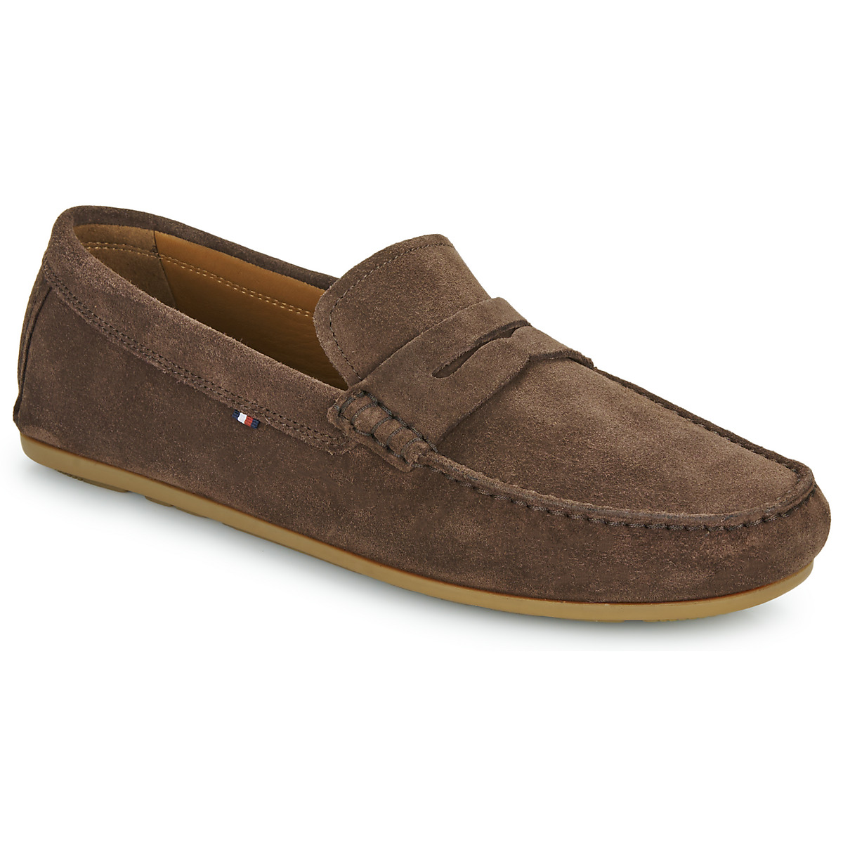 kengät Miehet Mokkasiinit Tommy Hilfiger CASUAL HILFIGER SUEDE DRIVER Ruskea