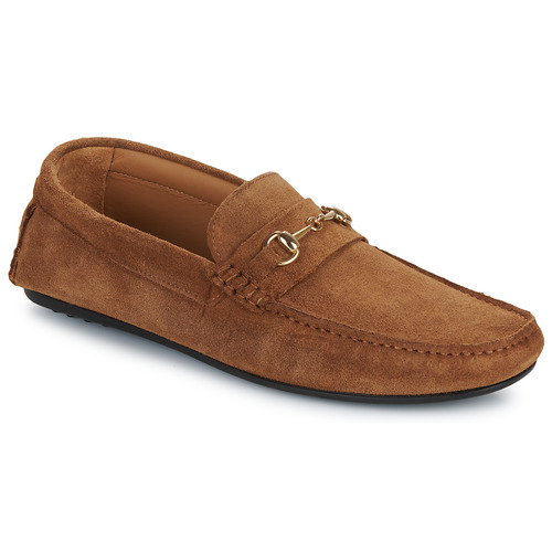 kengät Miehet Mokkasiinit Selected SLHSERGIO SUEDE HORSEBIT DRIVING SHOE Konjakki