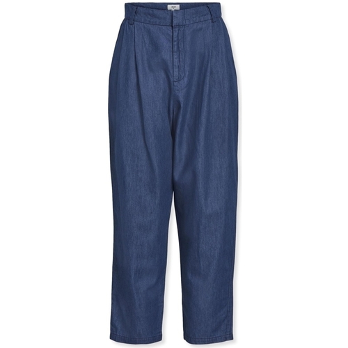 vaatteet Naiset Housut Object Joanna Trousers - Medium Blue Denim Sininen