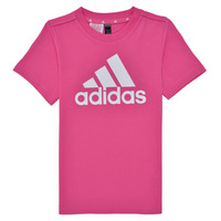 vaatteet Tytöt Lyhythihainen t-paita Adidas Sportswear Essentials Logo T-Shirt Vaaleanpunainen / Valkoinen