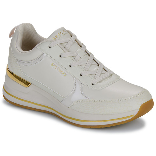 kengät Naiset Matalavartiset tennarit Skechers BILLION 2-FINE SHINE Beige / Kulta