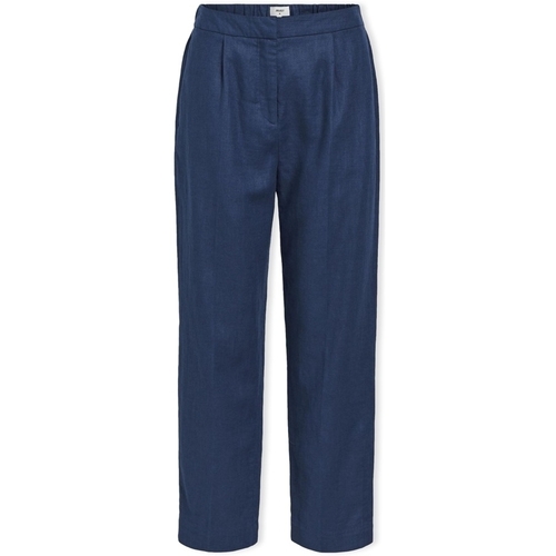 vaatteet Naiset Housut Object Wella Trousers - Dark Denim Sininen