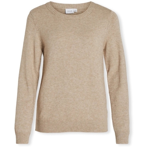 vaatteet Naiset Neulepusero Vila Noos Ril O-Neck Knit - Natural Melange Beige