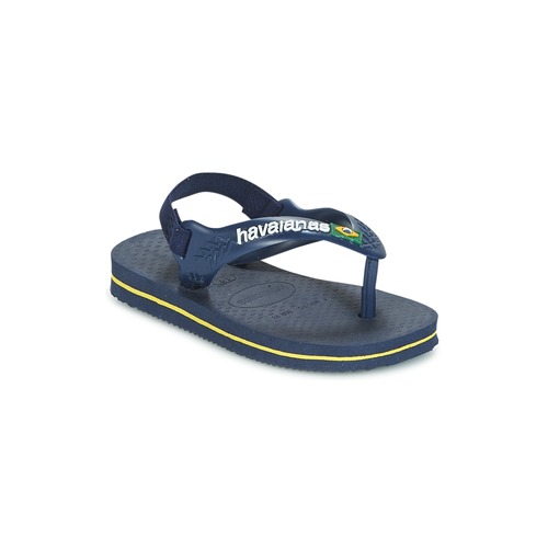 kengät Lapset Varvassandaalit Havaianas BABY BRASIL LOGO Laivastonsininen / Keltainen