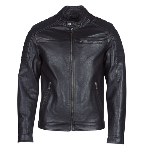 Υφασμάτινα Άνδρας Δερμάτινο μπουφάν Jack & Jones JCOROCKY Black