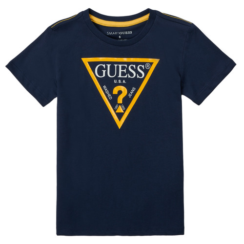 Υφασμάτινα Αγόρι T-shirt με κοντά μανίκια Guess THERONN Marine