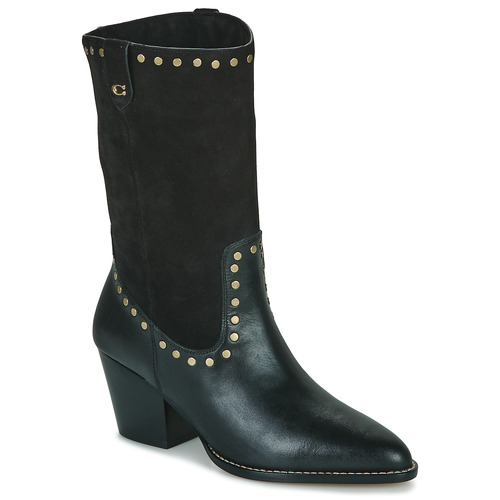 Παπούτσια Γυναίκα Μπότες για την πόλη Coach PHEOBE LEATHER BOOTIE Black