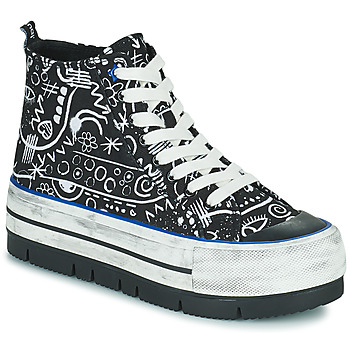 Παπούτσια Γυναίκα Ψηλά Sneakers Desigual SHOES CRUSH ARTE Black / Άσπρο