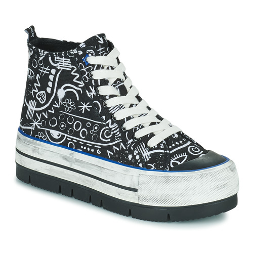 Παπούτσια Γυναίκα Ψηλά Sneakers Desigual SHOES CRUSH ARTE Black / Άσπρο