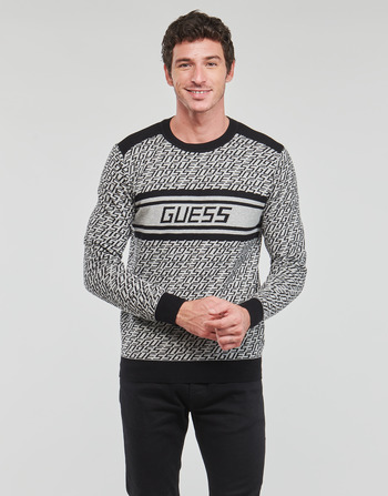 Υφασμάτινα Άνδρας Πουλόβερ Guess PALMER CN JACQUARD Grey / Black