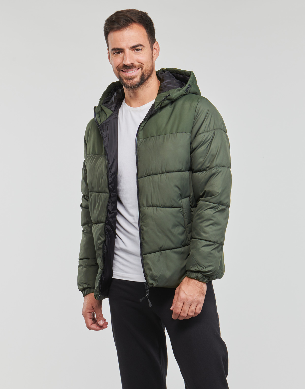 Υφασμάτινα Άνδρας Μπουφάν Jack & Jones JJCHILI PUFFER HOOD Kaki