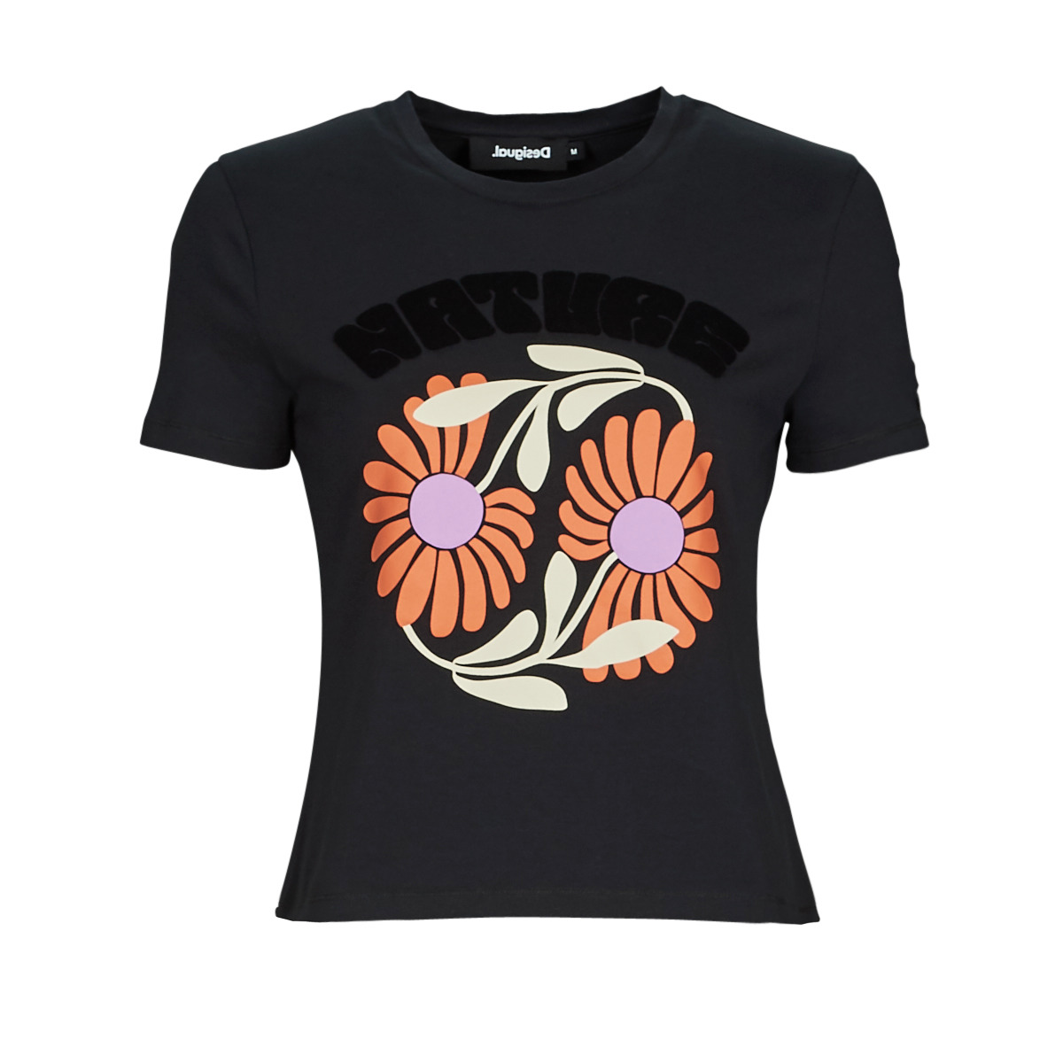 Υφασμάτινα Γυναίκα T-shirt με κοντά μανίκια Desigual ELDA Black