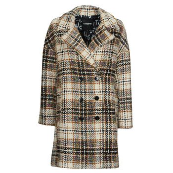 Υφασμάτινα Γυναίκα Παλτό Desigual COAT DUKE Ecru / Grey / Moutarde