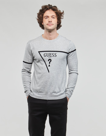 Υφασμάτινα Άνδρας Πουλόβερ Guess ROB CN LOGO SWTR Grey