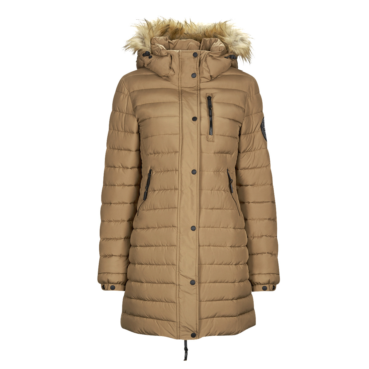 Υφασμάτινα Γυναίκα Μπουφάν Superdry FUJI HOODED MID LENGTH PUFFER Brown