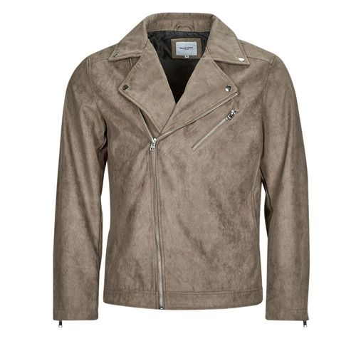 Υφασμάτινα Άνδρας Δερμάτινο μπουφάν Jack & Jones JJROCKY FAUX SUEDE BIKER JACKET Beige