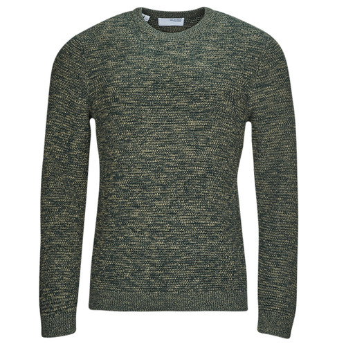 Υφασμάτινα Άνδρας Πουλόβερ Selected SLHVINCE LS KNIT BUBBLE CREW NECK NOOS Green