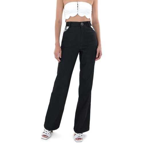 Υφασμάτινα Γυναίκα Jeans Stefania Vaidani TALIESIN FLARE HIGH WAIST JEANS WOMEN ΓΚΡΙ- ΜΑΥΡΟ- ΠΡΑΣΙΝΟ