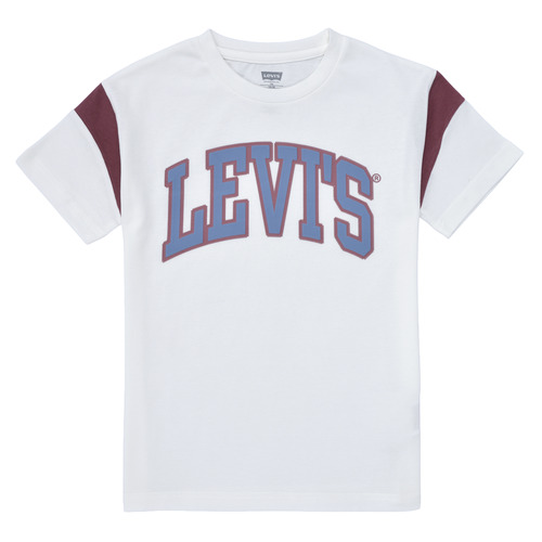 Υφασμάτινα Αγόρι T-shirt με κοντά μανίκια Levi's LEVI'S PREP SPORT TEE Άσπρο / Μπλέ / Red