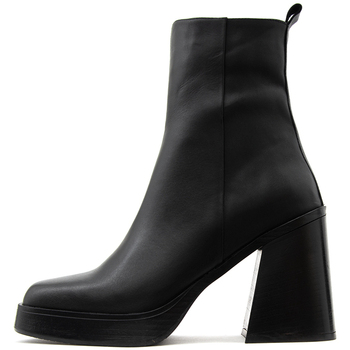 Παπούτσια Γυναίκα Χαμηλές Μπότες Inuovo LEATHER MID HEEL ANKLE BOOTS WOMEN ΜΑΥΡΟ