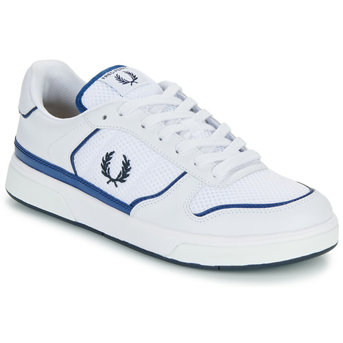 Fred Perry B300 Leather / Mesh Άσπρο / Μπλέ