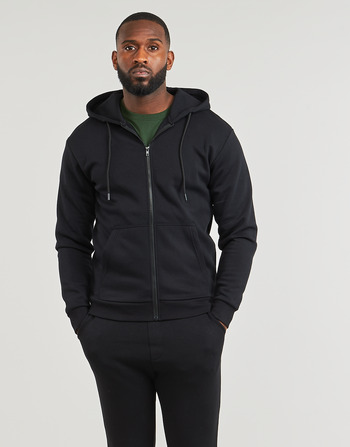 Υφασμάτινα Άνδρας Φούτερ Jack & Jones JJEBRADLEY SWEAT ZIP HOOD Black