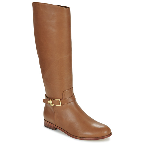 Παπούτσια Γυναίκα Μπότες για την πόλη Lauren Ralph Lauren BROOKE TALL-BOOTS-TALL BOOT Cognac