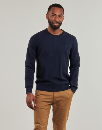 Υφασμάτινα Άνδρας Πουλόβερ Polo Ralph Lauren PULL COL ROND EN COTON TEXTURE Marine / Navy / Heather