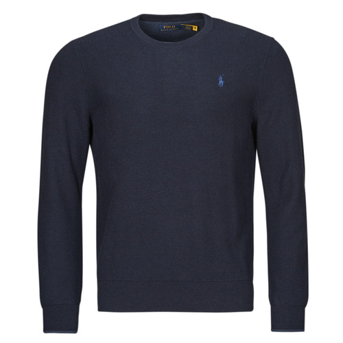 Υφασμάτινα Άνδρας Πουλόβερ Polo Ralph Lauren PULL COL ROND EN COTON TEXTURE Marine / Navy / Heather