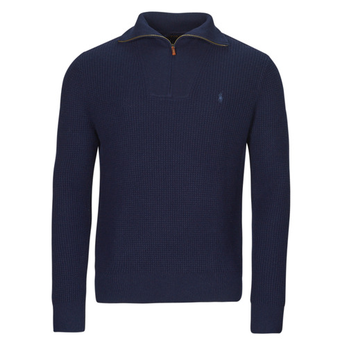 Υφασμάτινα Άνδρας Πουλόβερ Polo Ralph Lauren PULL 1/2 ZIP EN LAINE MELANGE Marine / Hunter / Navy