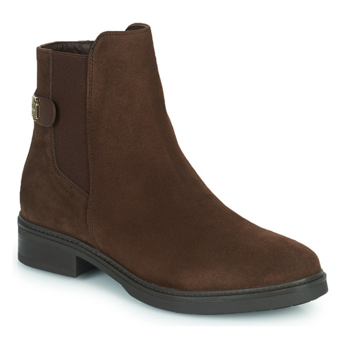 Cipők Női Csizmák Tommy Hilfiger Coin Suede Flat Boot Barna