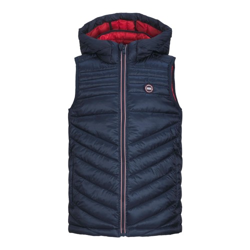 Ruhák Fiú Steppelt kabátok Jack & Jones JJEHERO BODYWARMER HOOD Tengerész