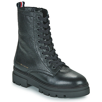 Cipők Női Csizmák Tommy Hilfiger MONOCHROMATIC LACE UP BOOT Fekete 