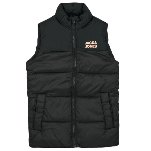 Ruhák Fiú Steppelt kabátok Jack & Jones JJETOBY BODYWARMER COLLAR SN Fekete 