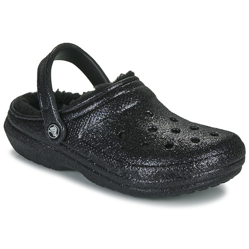 Cipők Női Klumpák Crocs Classic Glitter Lined Clog Fekete 