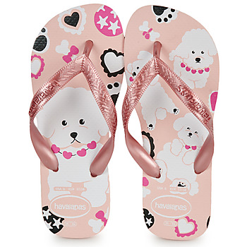 Cipők Lány Lábujjközös papucsok Havaianas KIDS TOP PETS Rózsaszín