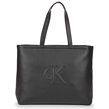 Táskák Női Bevásárló szatyrok / Bevásárló táskák Calvin Klein Jeans SCULPTED SLIM TOTE34 DEBOSS Fekete 