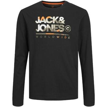 Ruhák Fiú Rövid ujjú pólók Jack & Jones  Fekete 