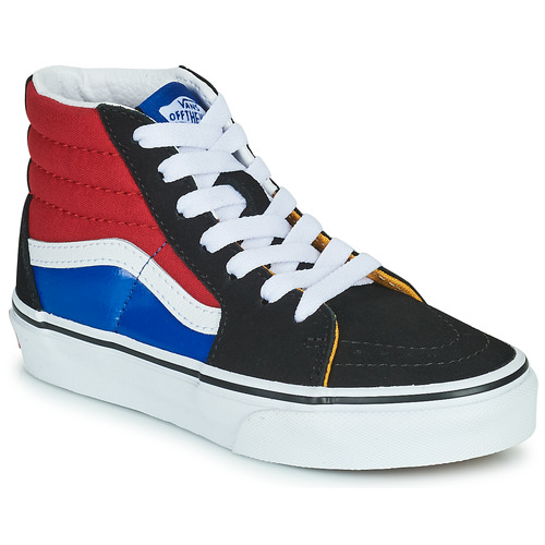 Scarpe Bambino Sneakers alte Vans SK8-HI Nero / Rosso / Blu