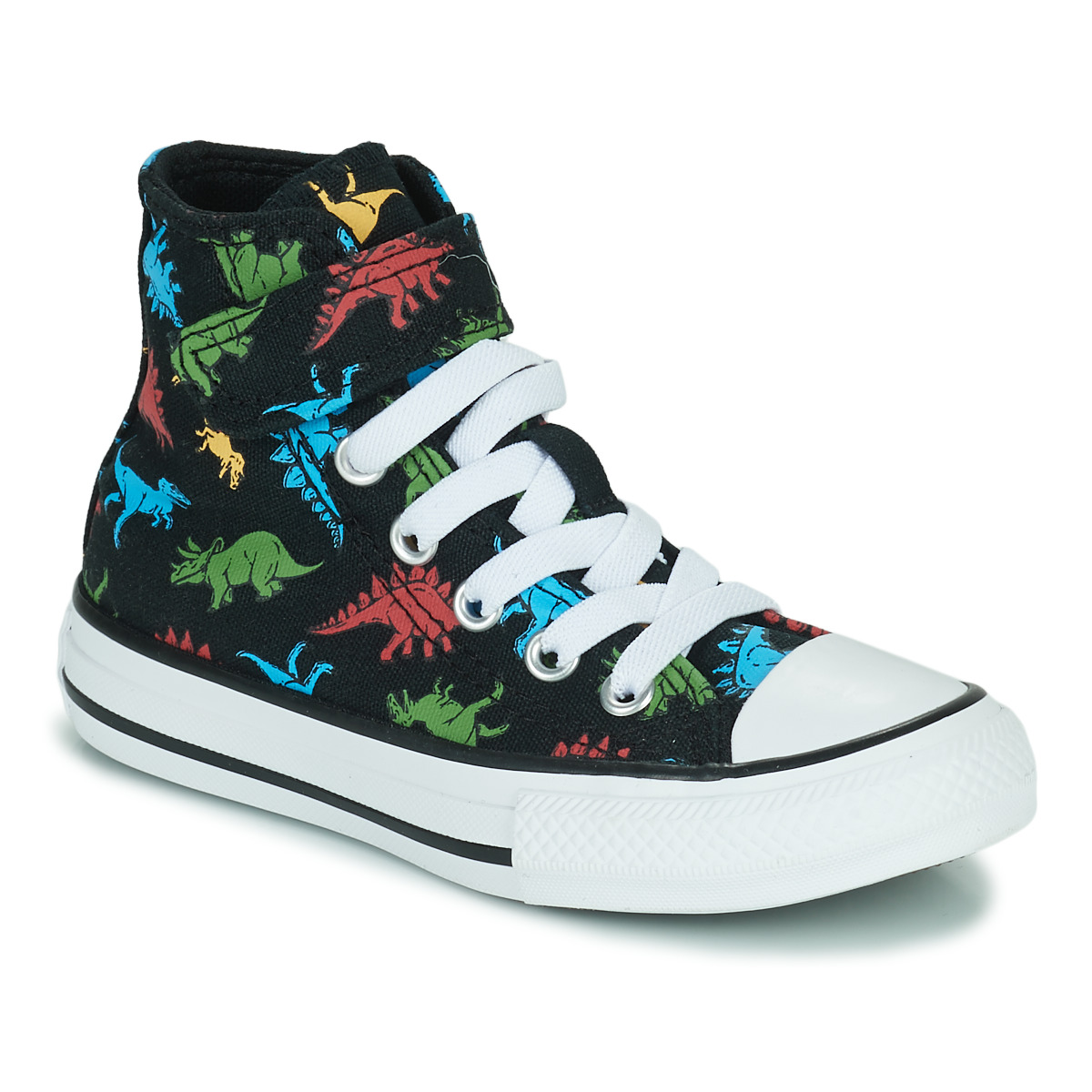 Scarpe Bambino Sneakers alte Converse Chuck Taylor All Star 1V Dinosaurs Hi Nero / Multicolore