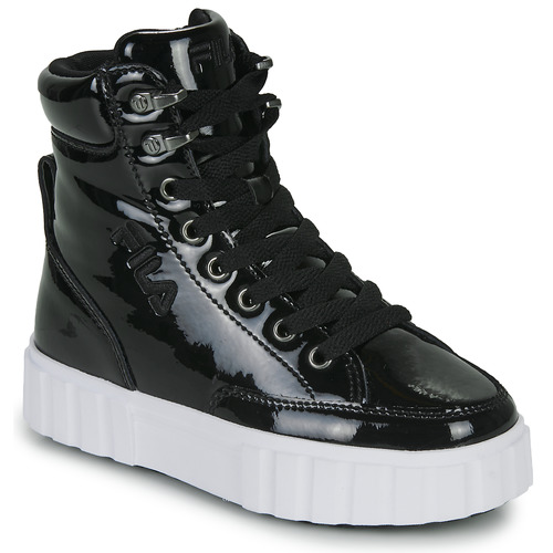 Scarpe Bambina Sneakers alte Fila SANDBLAST HIGH Nero / Vernis