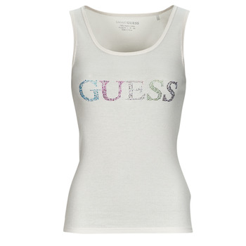 Abbigliamento Donna Top / T-shirt senza maniche Guess COLORFUL LOGO TANK TOP Bianco