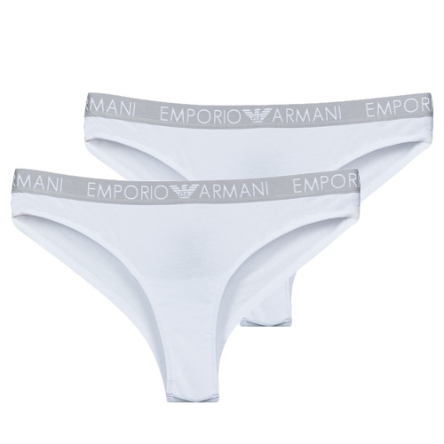 Biancheria Intima Donna Culotte e slip Emporio Armani BI-PACK BRAZILIAN BRIEF PACK X2 Bianco