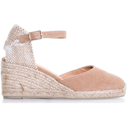 Scarpe Donna Espadrillas Castaner Zeppa Carol in rafia rosa 