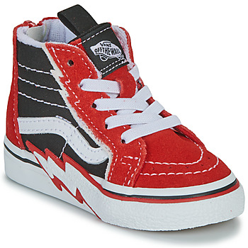 Scarpe Bambino Sneakers alte Vans TD SK8-Hi Zip Bolt Nero / Rosso