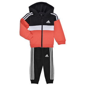 Abbigliamento Bambino Completo Adidas Sportswear Tiberio 3-Stripes Colorblock Fleece Track Suit Nero / Rosso