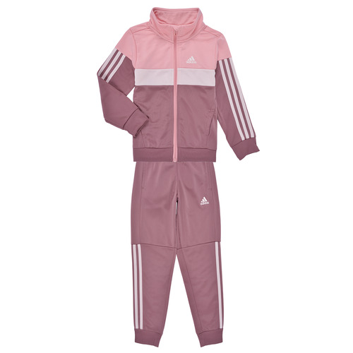 Abbigliamento Bambina Tuta Adidas Sportswear Tiberio 3-Stripes Colorblock Shiny Track Suit Rosa