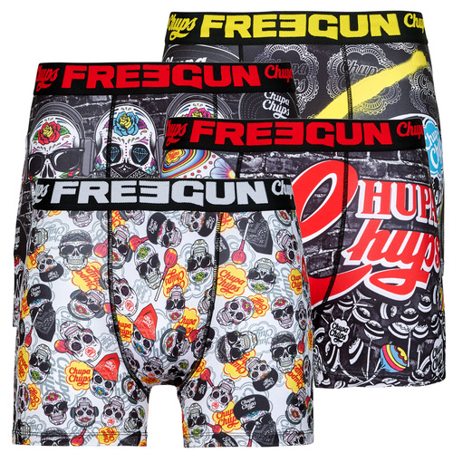 Biancheria Intima Uomo Boxer Freegun BOXERS X4 Nero / Bianco / Giallo