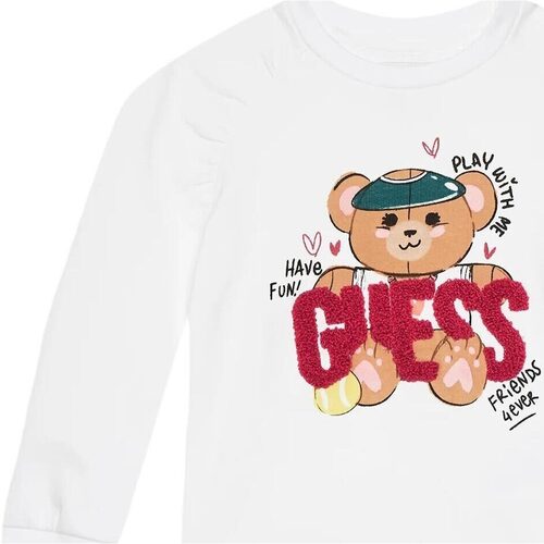 Abbigliamento Bambina Felpe Guess LS ACTIVE TOP Bianco